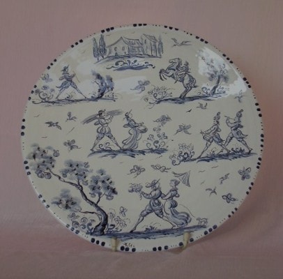 Artistic italian pottery of Albisola - Plate in majolica painted in levantino style